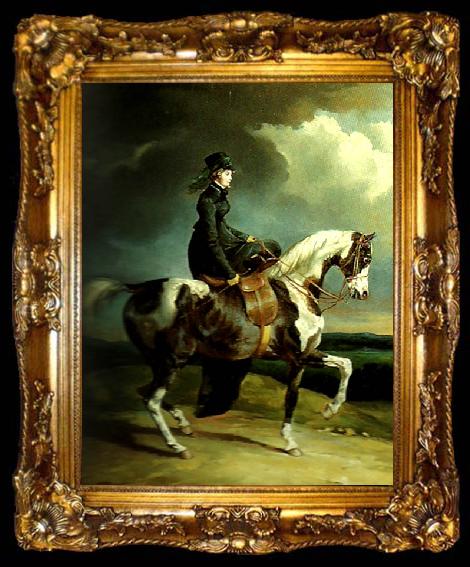 framed  charles emile callande amazone sur un cheval pie, ta009-2